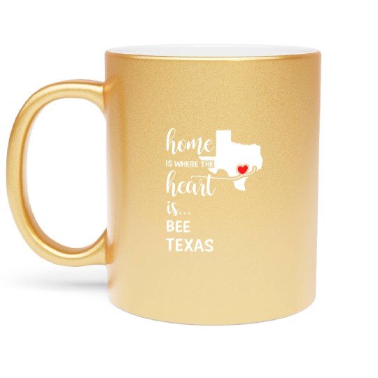 Bee County Texas Is Where My Heart Is Gift Metallic Mugs