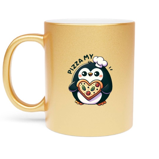 Pizza My Heart - Cheesy Love Metallic Mugs