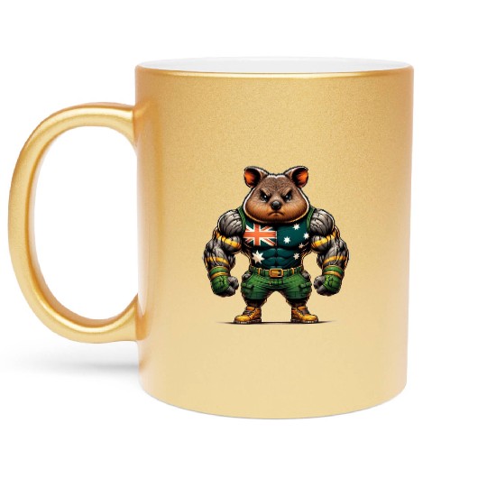 Quokka Australian fighter design Metallic Mugs