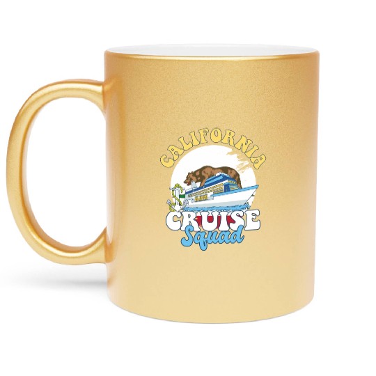 California Cruise Squad Family Vacation Trip Metallic Mugs