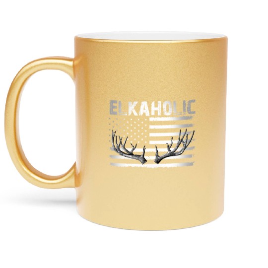 Elk Hunting Elkaholic Hunters Metallic Mugs