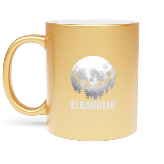 Elk Hunting Elkaholic Hunters Metallic Mugs