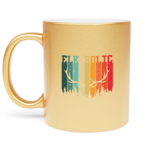 Elk Hunting Elkaholic Hunters Metallic Mugs