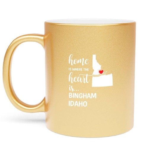 Bingham County Idaho Is Where My Heart Is Cool Metallic Mugs