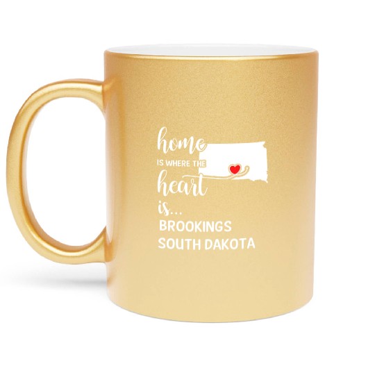 Brookings County South Dakota Is Where My Heart Metallic Mugs