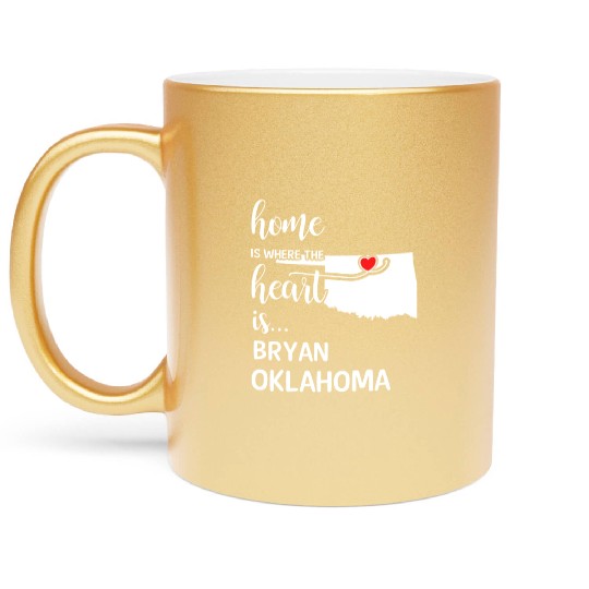 Bryan County Oklahoma Is Where My Heart Is Gift Metallic Mugs