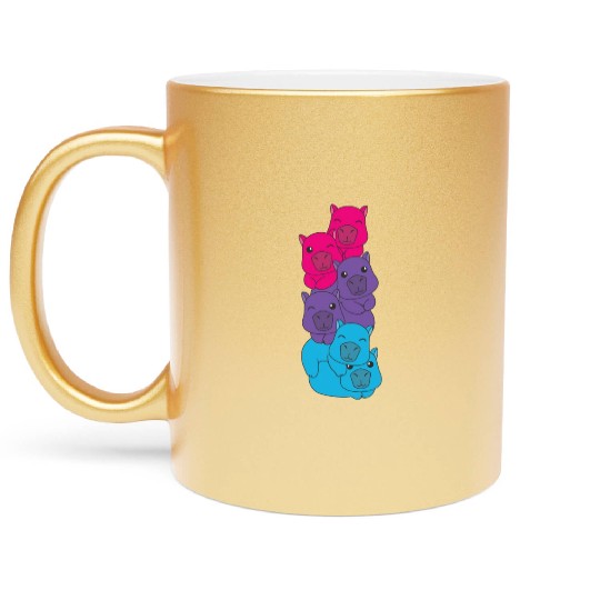 Androgynous Flag Pride Lgbtq Cute Capybara Metallic Mugs