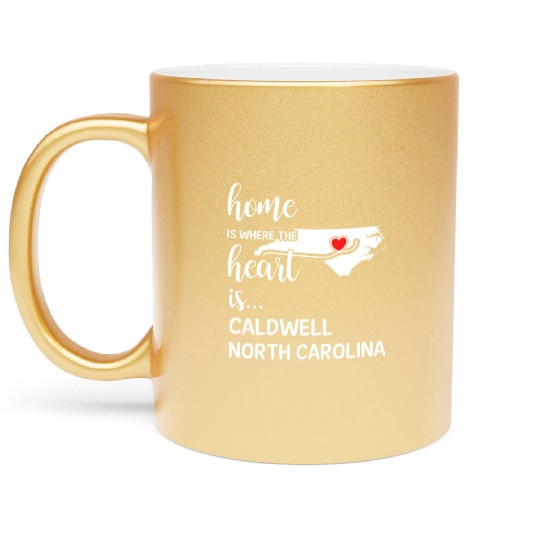 Caldwell County North Carolina Is Where My Heart Metallic Mugs