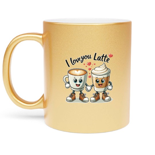 The perfect Valentine's Day gift I love you latte Metallic Mugs