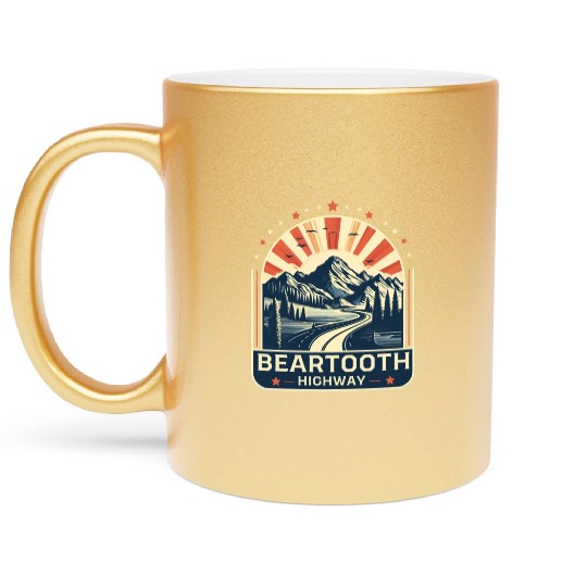 Beartooth Highway US 212 Metallic Mugs
