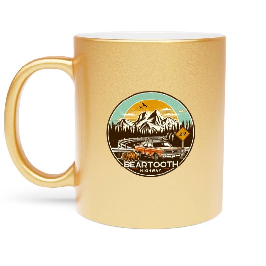 Beartooth Highway US 212 Metallic Mugs