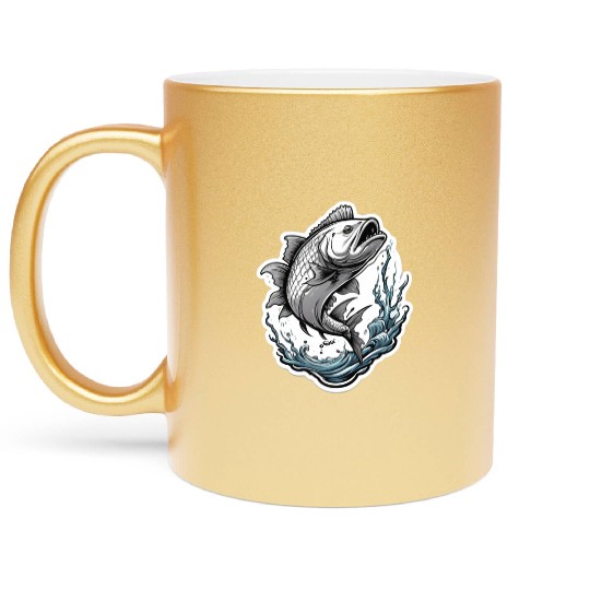 monsters fish Metallic Mugs