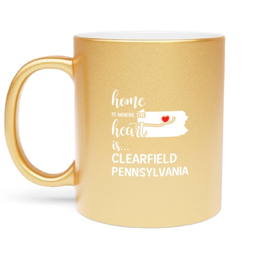 Clearfield County Pennsylvania Is Where My Heart Metallic Mugs