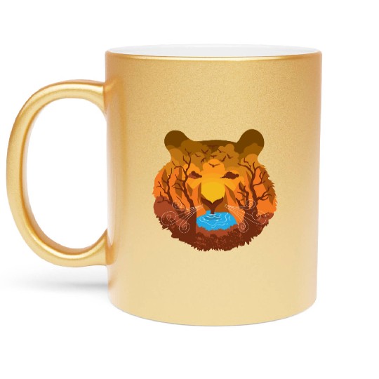 Tiger Nature Metallic Mugs