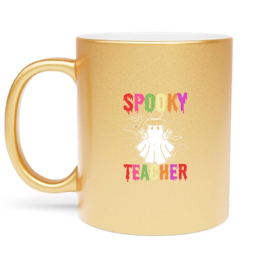 Spooky Teacher Preschool Teacher Metallic Mugs