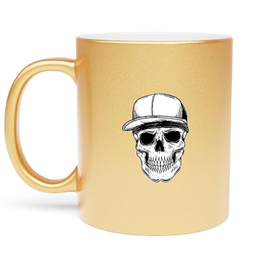 Vintage Skull Gangster use Cap Metallic Mugs