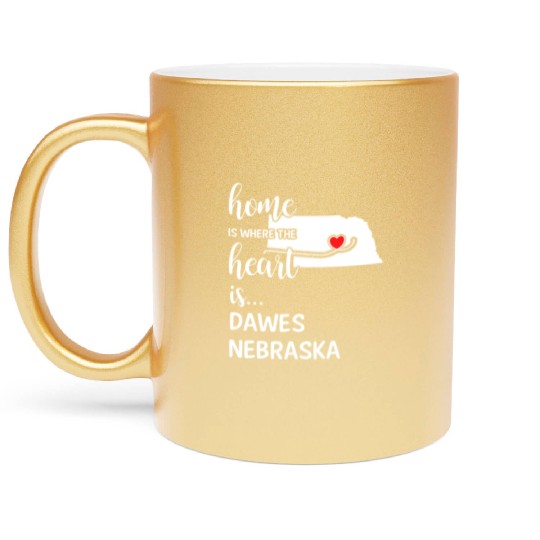 Dawes County Nebraska Is Where My Heart Is Gift Metallic Mugs