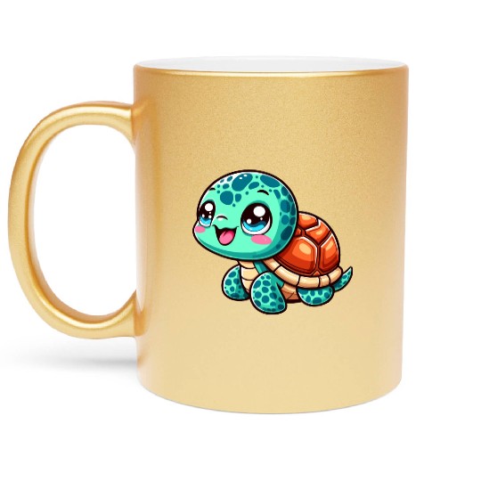 Graceful Sea Turtle Serenity Metallic Mugs