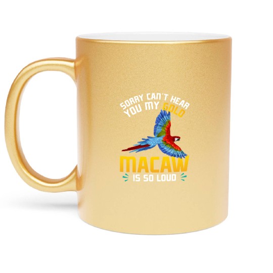 Blue Macaw Gold Macaw Ornithologist Enthusiast Metallic Mugs