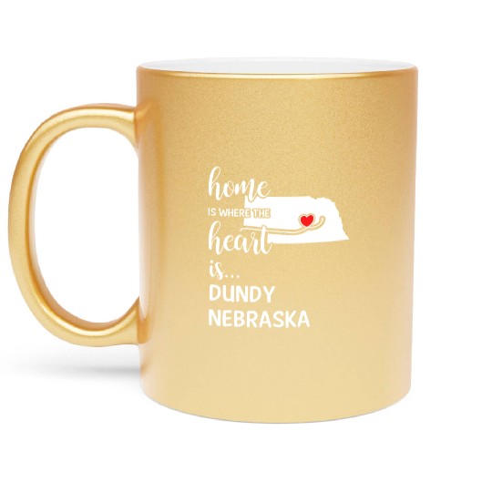 Dundy County Nebraska Is Where My Heart Is Gift Metallic Mugs