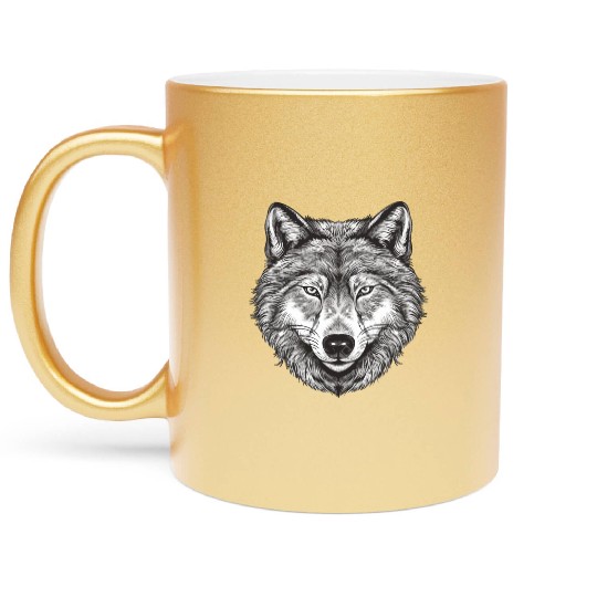 Lone Howl Metallic Mugs - Embrace the Spirit of the Wolf