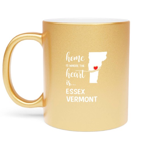 Essex County Vermont Is Where My Heart Is Gift Metallic Mugs