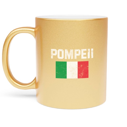 Pompeii Flag Italy Geology Metallic Mugs