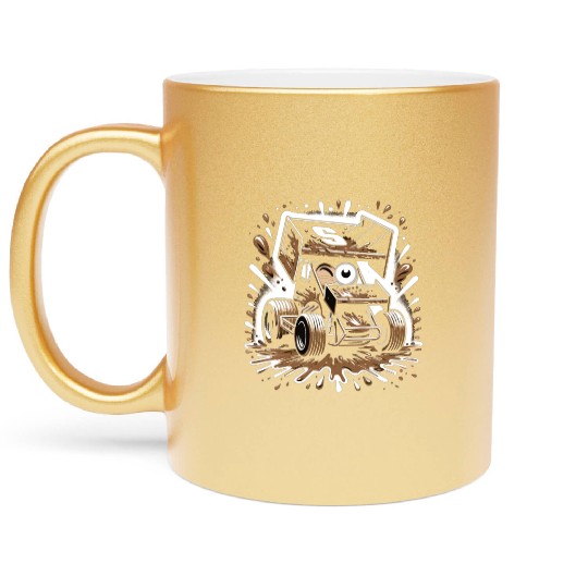 Sprint Car Mom Dirt Track Racing Racing Race Day Metallic Mugs
