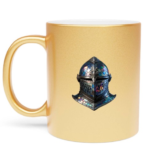 Enchanted Knight's Helmet - Stained Glass Armor Metallic Mugs