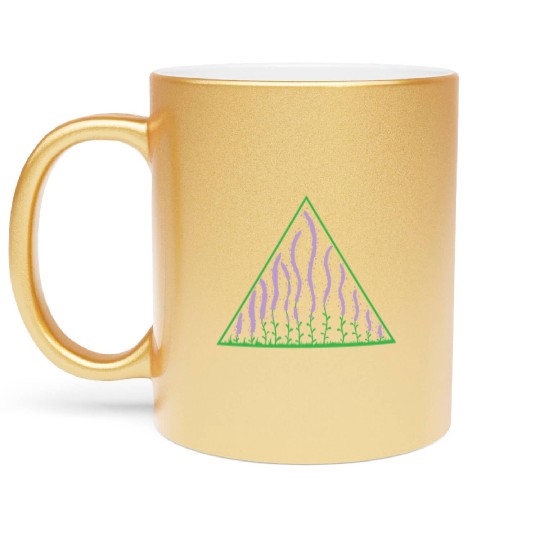 Lavender in a Triangle Plant Garden Fragrance Metallic Mugs