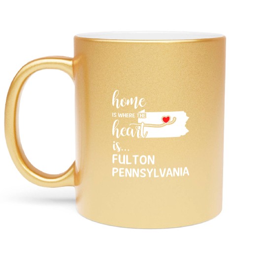 Fulton County Pennsylvania Is Where My Heart Is Metallic Mugs