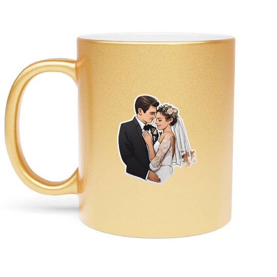 Flat Card Wedding Metallic Mugs