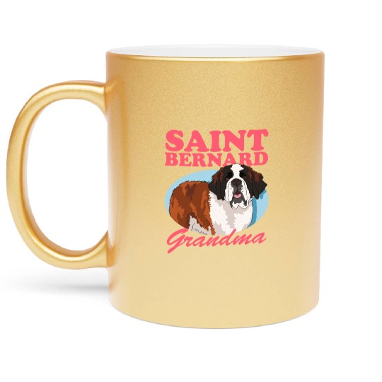 St. Bernhard Dog Saint Bernard Grandma Metallic Mugs