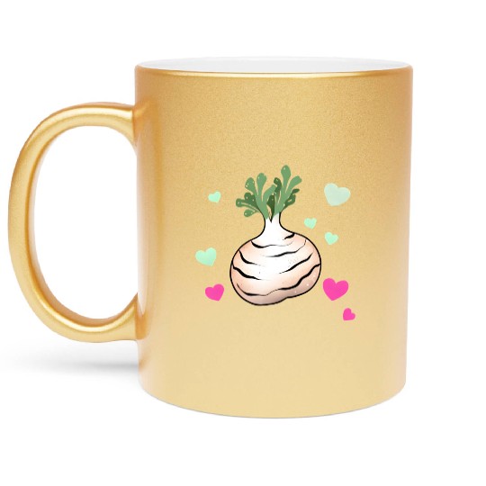 Turnip Love Valentine's Day Hearts Metallic Mugs