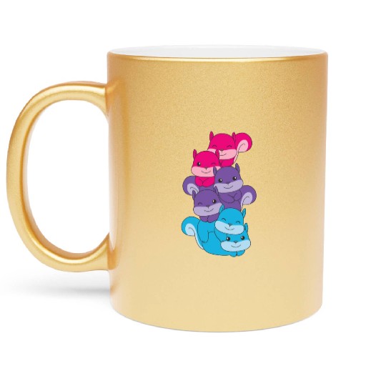 Androgynous Flag Pride Lgbtq Cute Squirrel Metallic Mugs