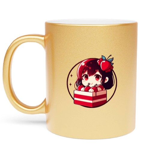 Red Velvet Cake Metallic Mugs