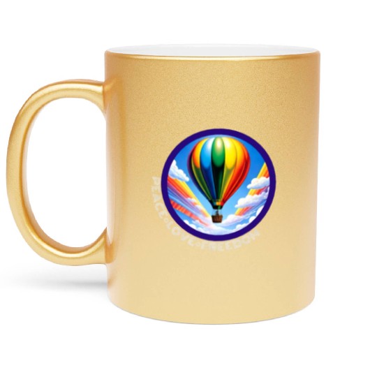 Peace Love Freedom Ballon Metallic Mugs