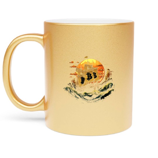 Bitcoin Ship Metallic Mugs