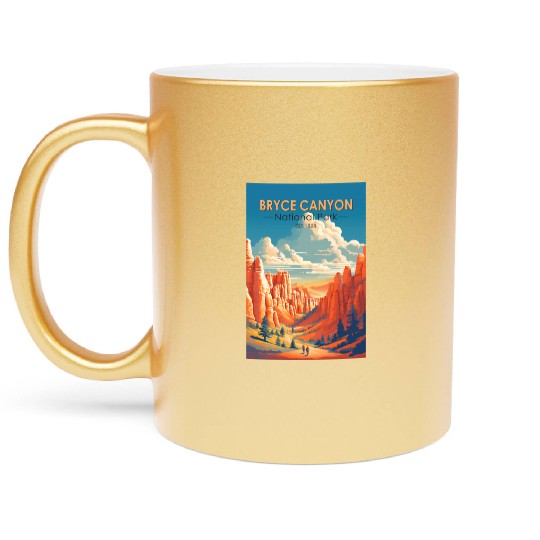 Bryce Canyon National Park Travel Art Vintage Metallic Mugs