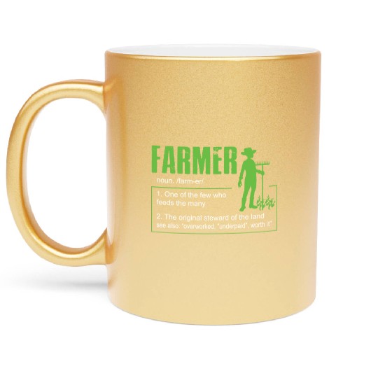 Farm Farmer Definition Metallic Mugs