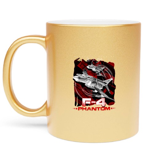 F-4 Phantom Us Air Force Fighter jet Metallic Mugs