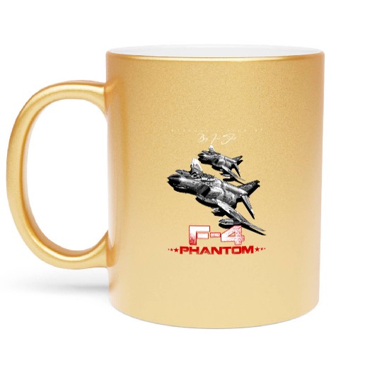 F-4 Phantom Us Air Force Fighter jet Metallic Mugs