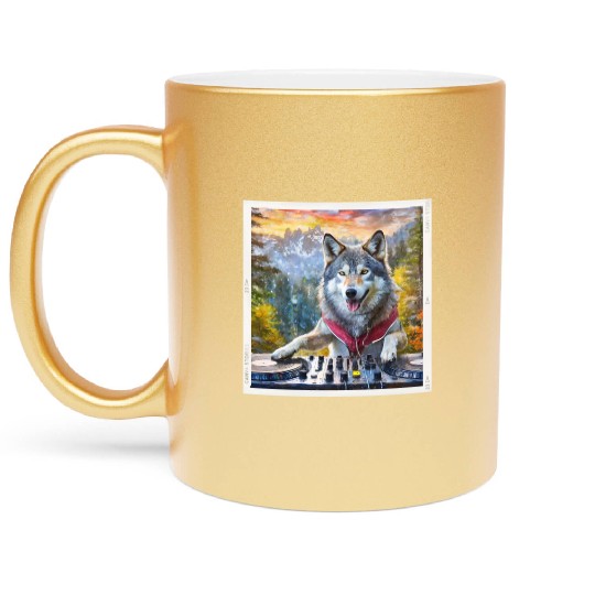 DJ Wolf Wilderness Mix Metallic Mugs