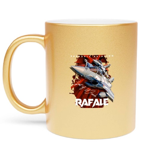 Dassault Rafale French Fighterjet Aircraft Metallic Mugs