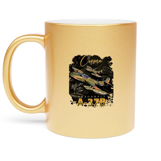 Cessna A-37 Dragonfly American Light Attack Plane Metallic Mugs