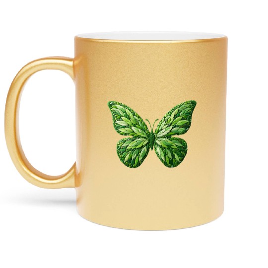 Verdant Leafwing Monarch Butterfly Metallic Mugs