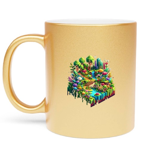 Voxel Enchanted Forest Metallic Mugs
