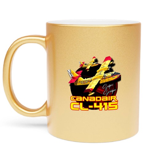 Canadair cl-415 Super Scooper firebomber Aircraft Metallic Mugs