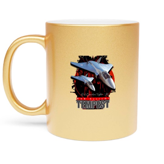 BAE Systems Tempest Next-Generation Fighter Jet Metallic Mugs