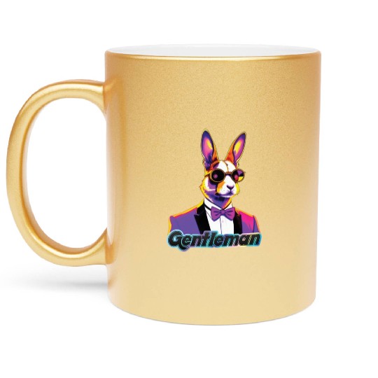 Pop Art Playboy Rabbit Gentleman Cyberpunk Bunny Metallic Mugs